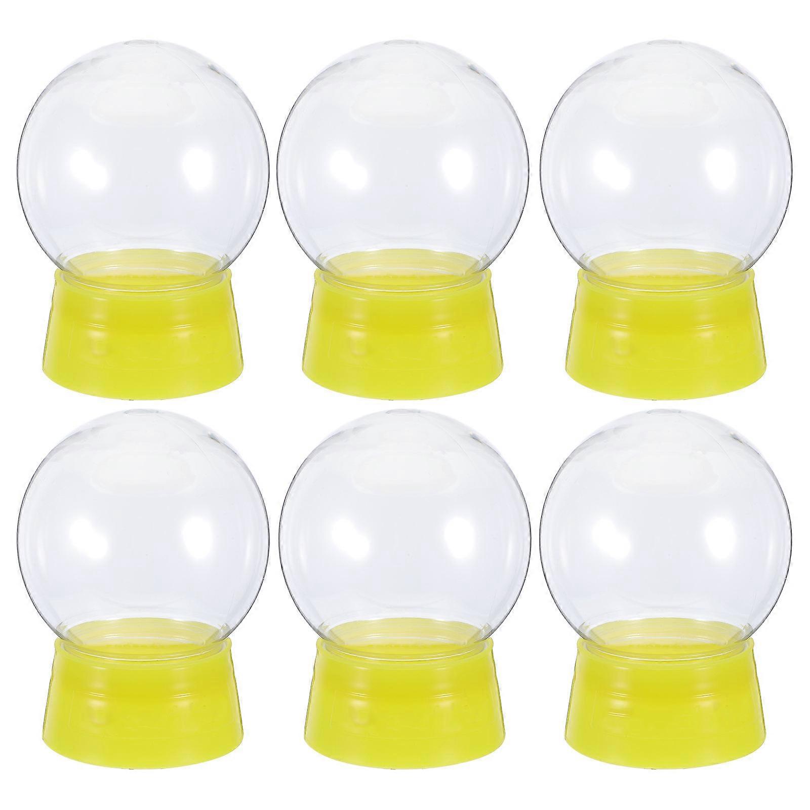 Water Globe Accessories Yellow Plastic Snow Globe for Decoration 6Pcs Kit