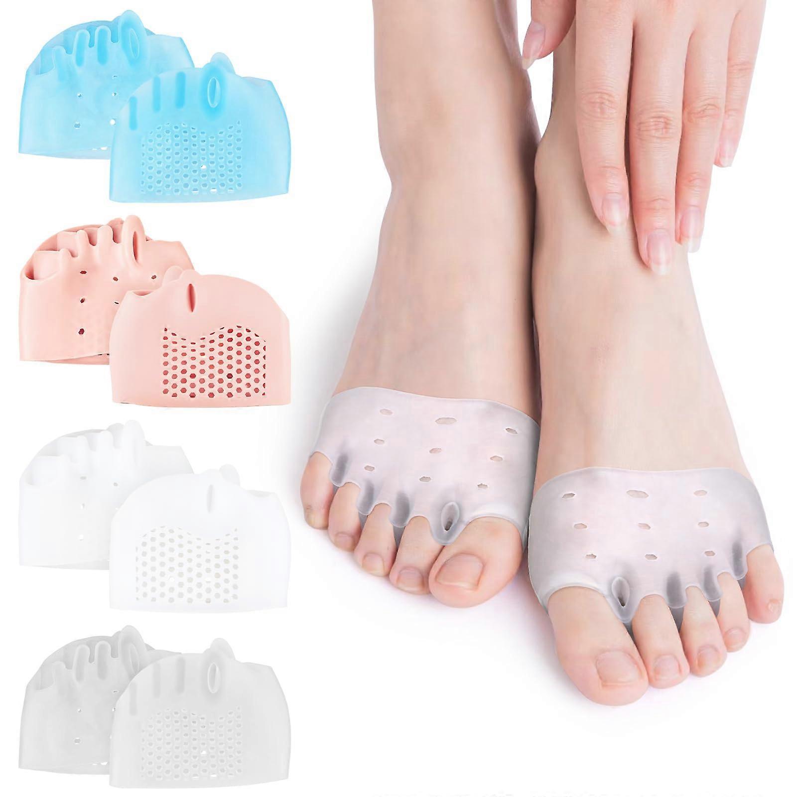 4 Pairs Silicone Toe Separators for Overlapping Toes and Foot Pain Relief, Reusable Gel Spacers
