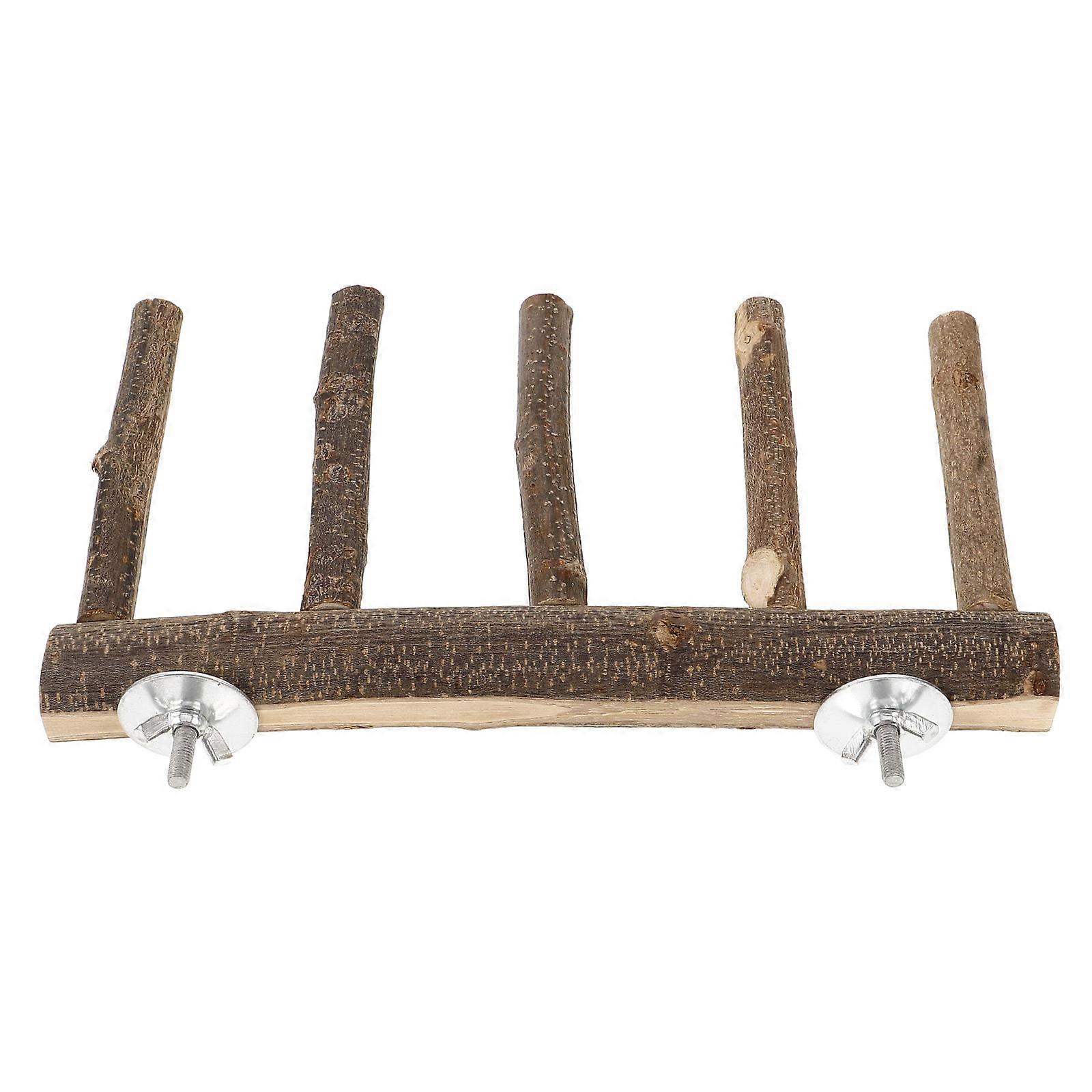 Light Brown Wood Parrot Perch Stand Bird Perch for Supporting Use