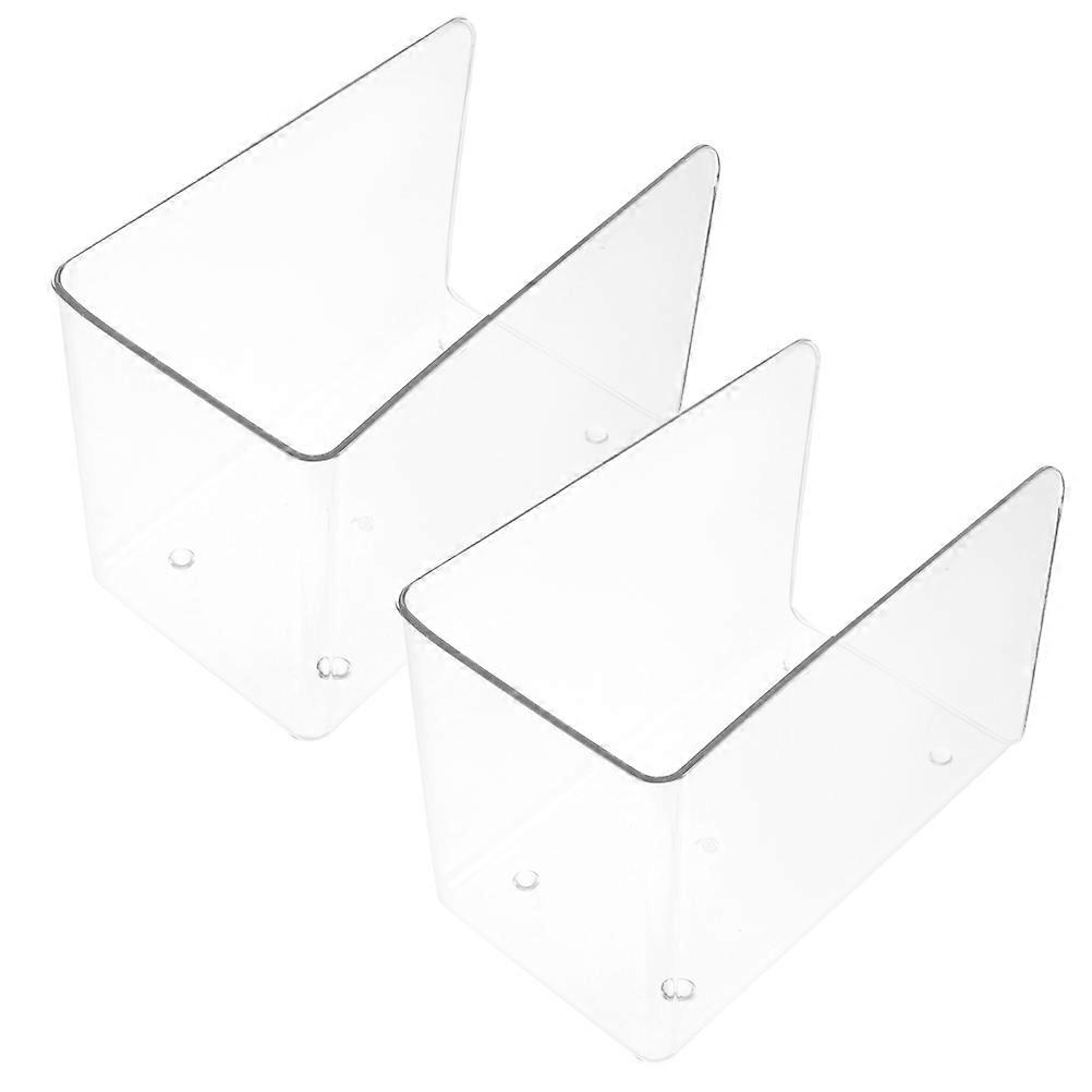 2pcs Clear Acrylic Book Holder Vertical Arrangement Rack with Baffle Support