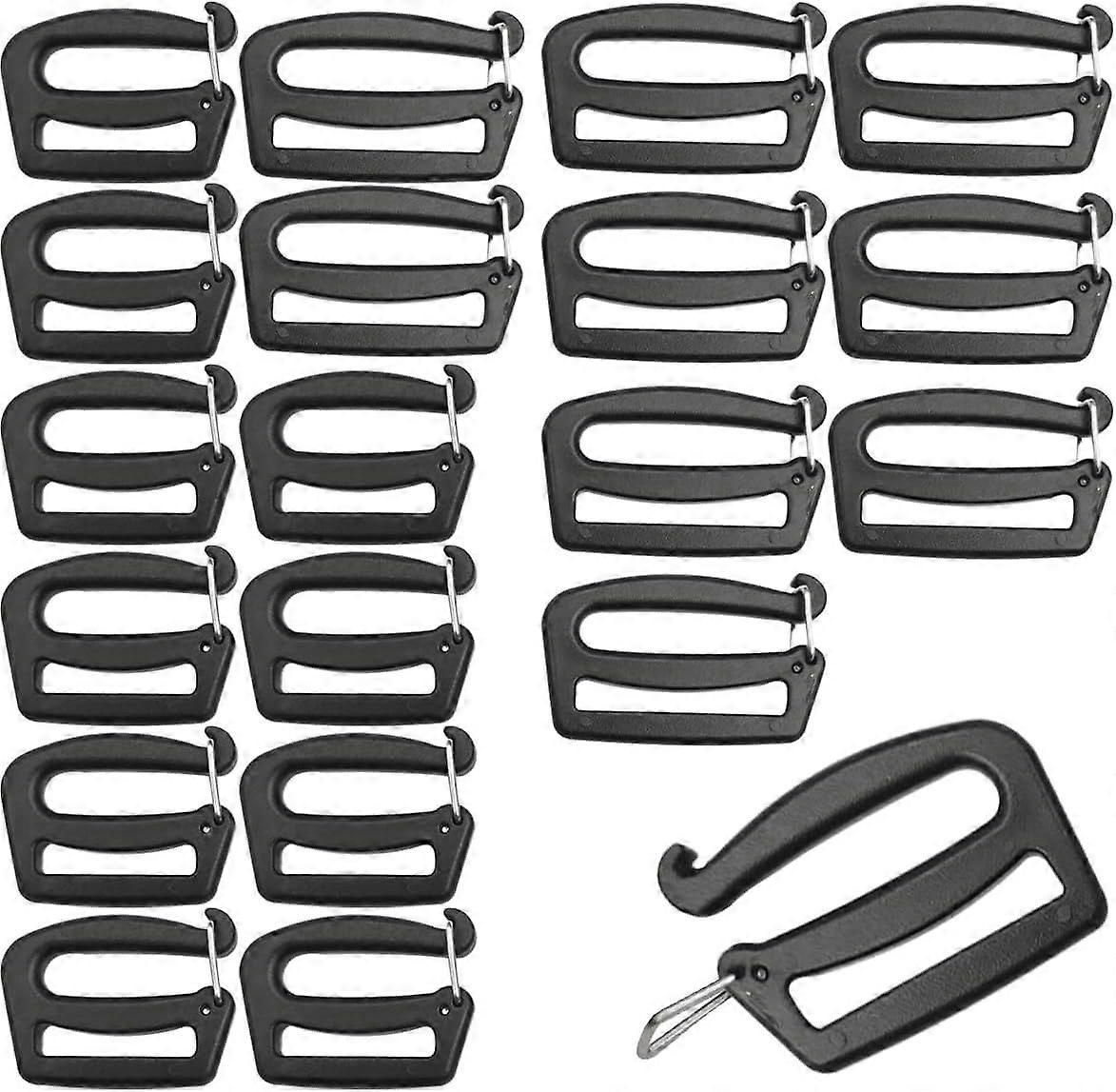 20 PCS G Hook Webbing Connecting Buckles Adjustable Plastic Tri-Glide Slides