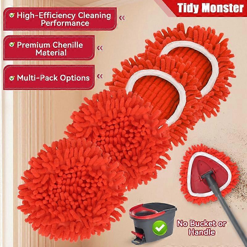 Chenille Duster Replacement Heads for O-Cedar 2025 Unique Design Heads Turn Mop into Long-Handle Duster Dry Cleaning Trap Bucket & Handle No