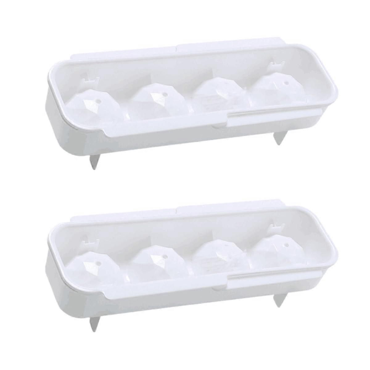 2Pcs Ice Ball Mold with Lid Stackable Plastic Whiskey Ice Cube Tray for Cocktails and Drinks