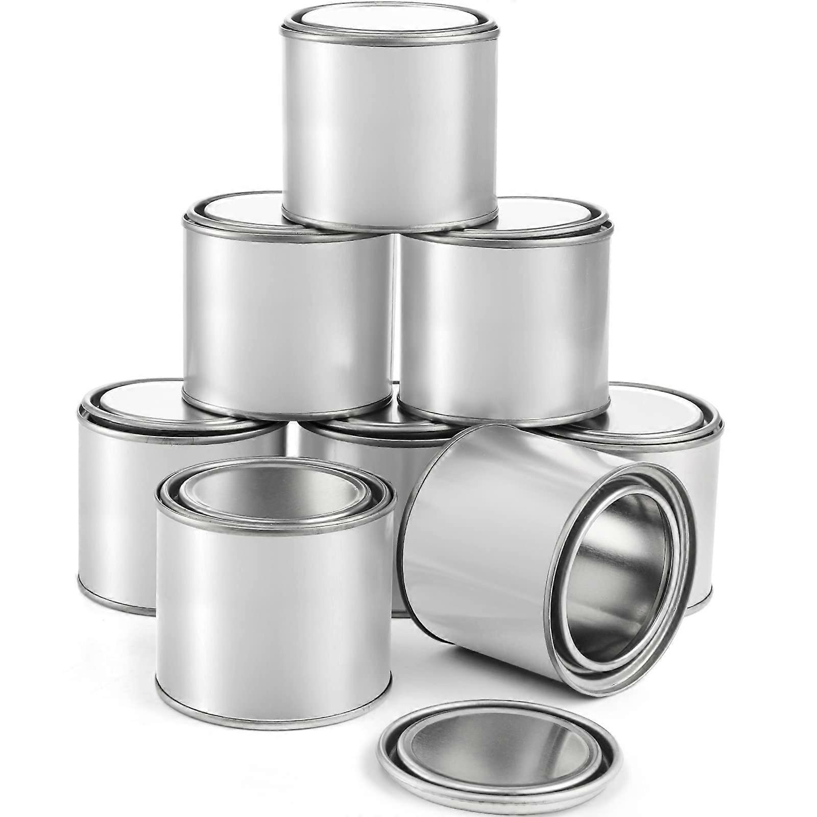8 Pack Half Pint Metal Paint Cans with Lids, Durable Storage Containers for Paints and Crafts