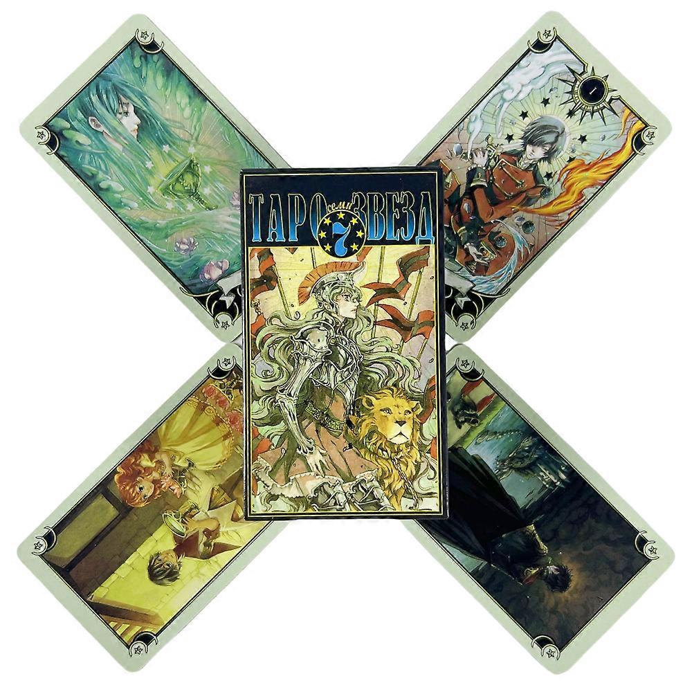 ���ڧ��ڧ�֧�ܧѧ� �ާѧߧԧ� ��ѧ�� Russian MYSTICAL MANGA TAROT Cards With Paper Guidebook Visions Divination Edition Borad Playing Games