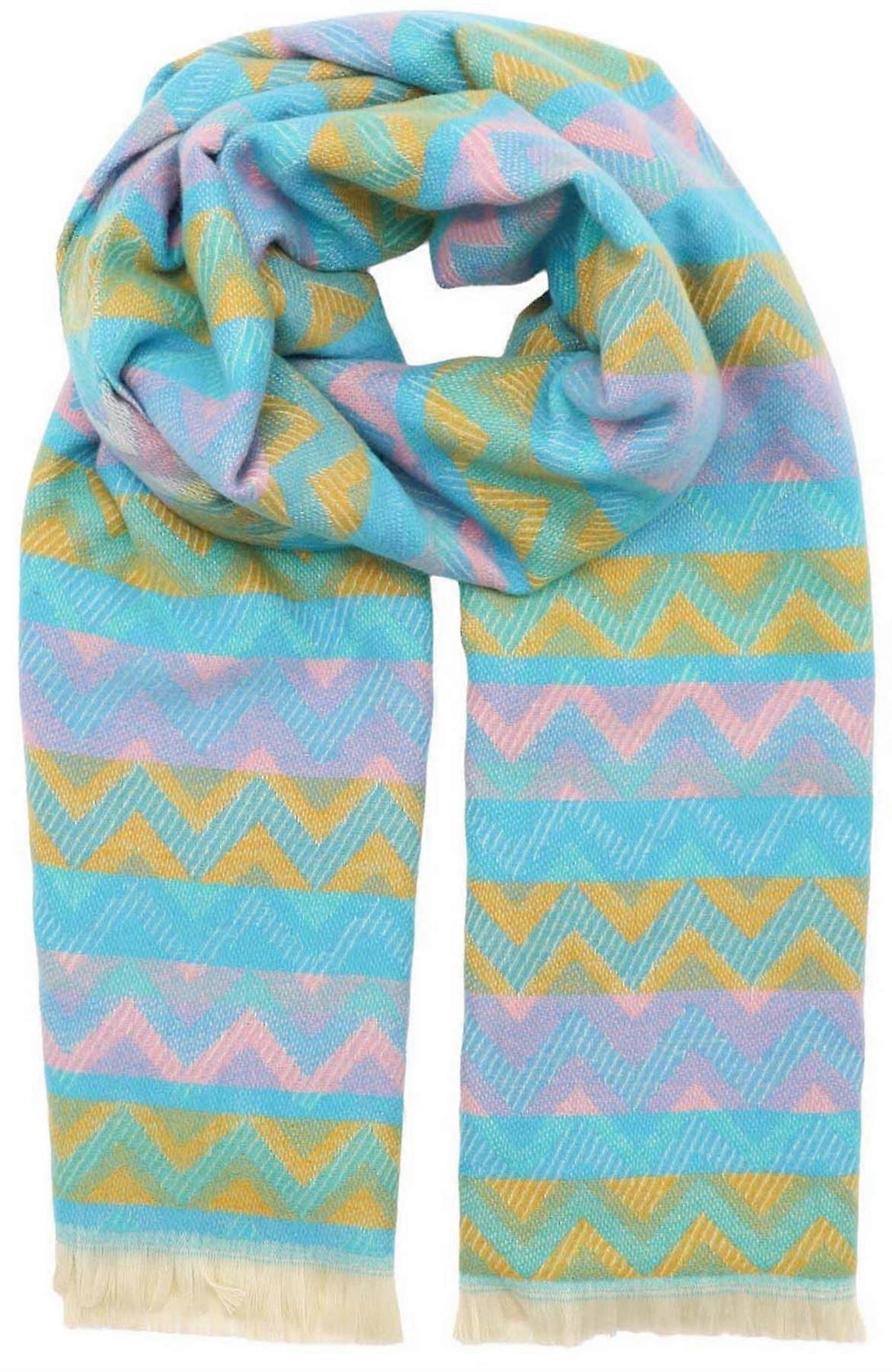 Zelly Zig Zag Winter Weight Scarf - Blue