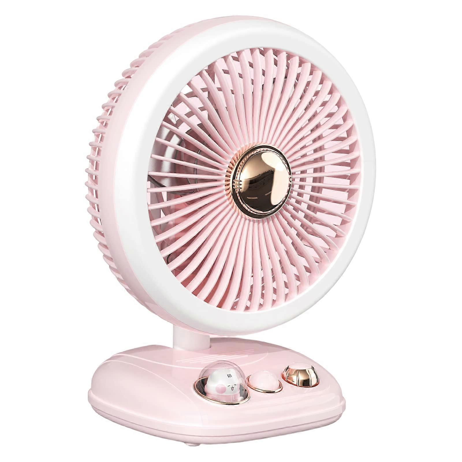 Portable USB Table Fan with LED Light, Foldable Design, Wall Mounted or Ceiling Hanging, 3 Speeds