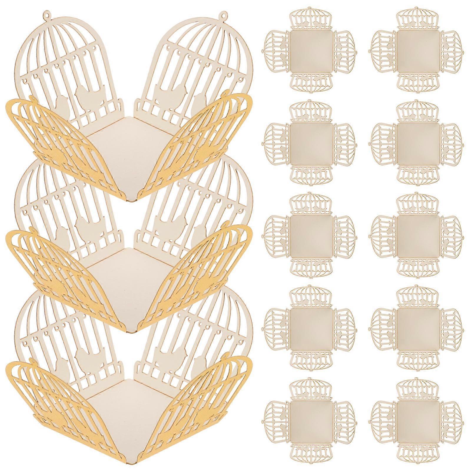 Candy Holders Wrapping Boxes Golden Storage Holder 50Pcs