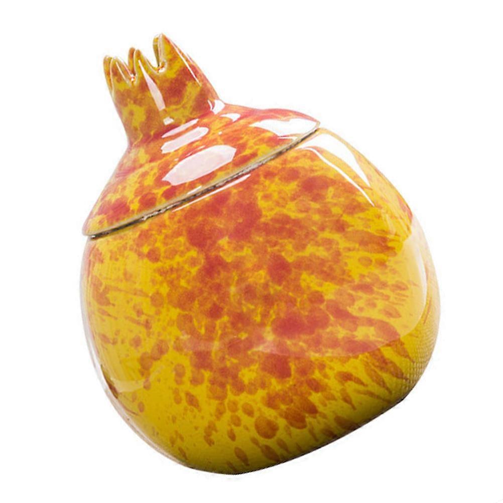 Ceramic Tea Leaf Jar Pomegranate Shaped Food Storage Dustproof Reusability 1Pack