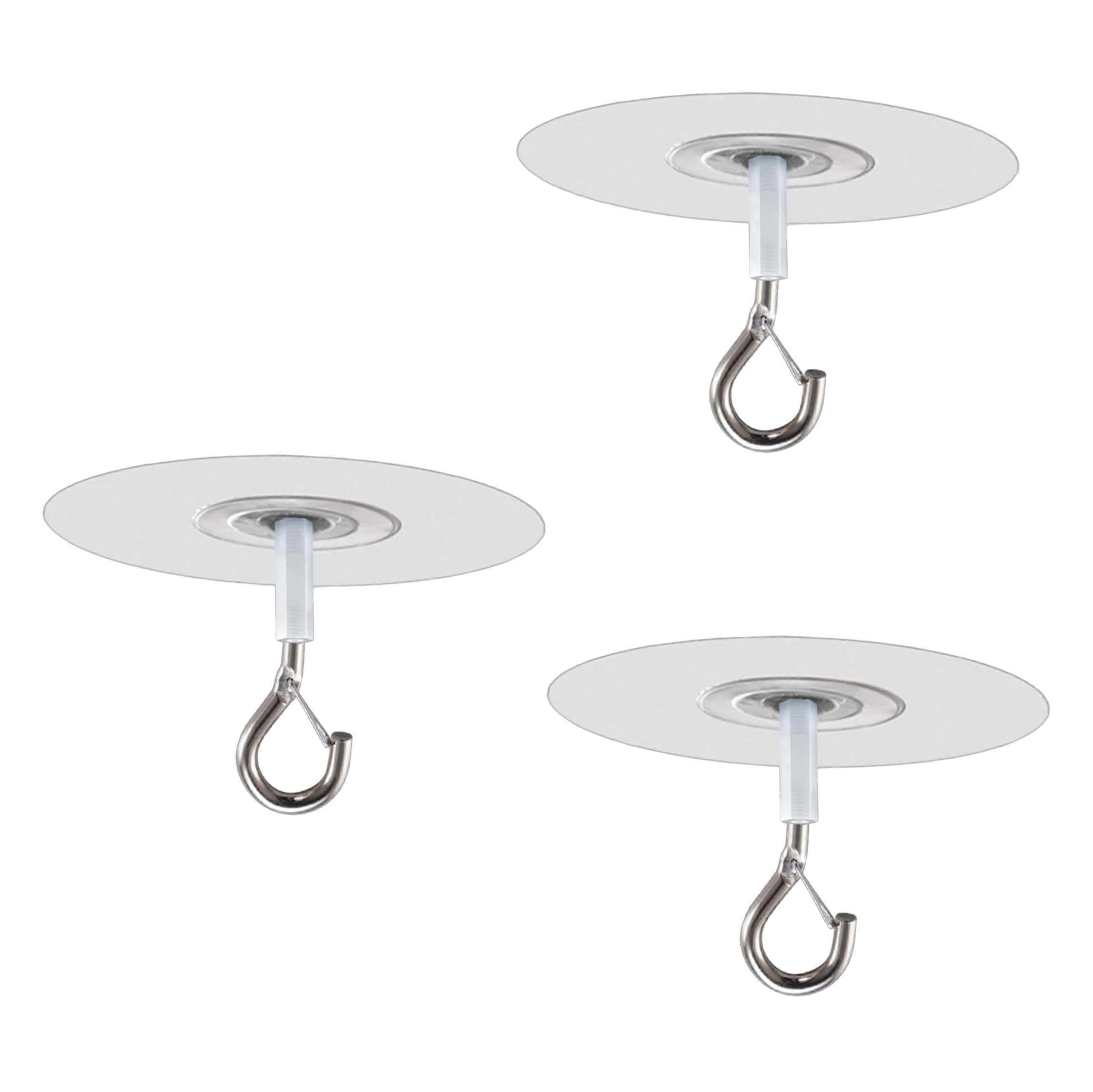 Ceiling Adhesive Hooks Heavy Duty 3 Pack RustResistant Reusable for Plants Lights Bathroom Kitchen