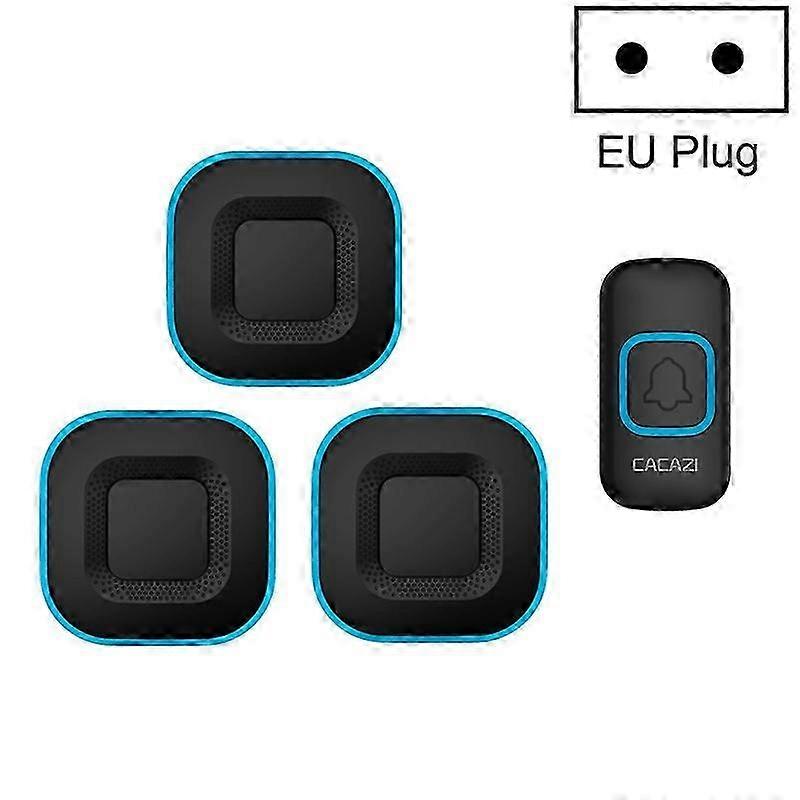 Remote Electronic Waterproof Doorbell EU Plug - Black 25-26