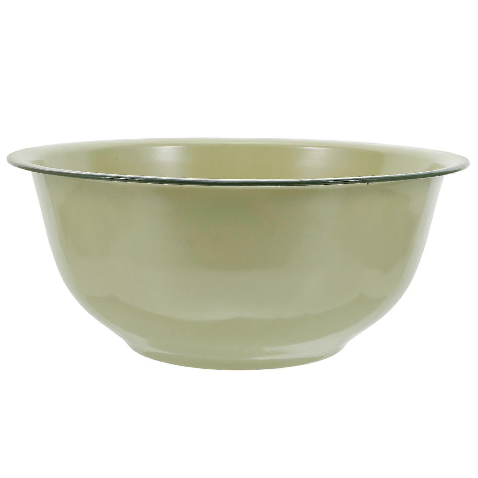 Enamelware Bowl Round Green Color Large Size For Restaurant Usage 1Pack
