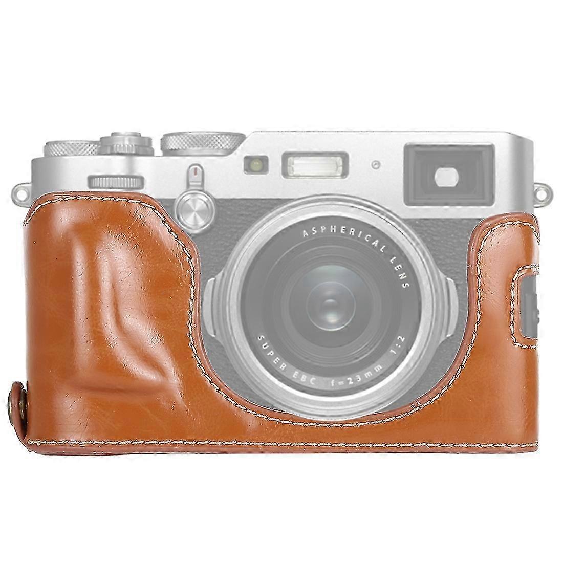1/4 inch Thread PU Leather Camera Half Case Base for FUJIFILM X100F 26-27s