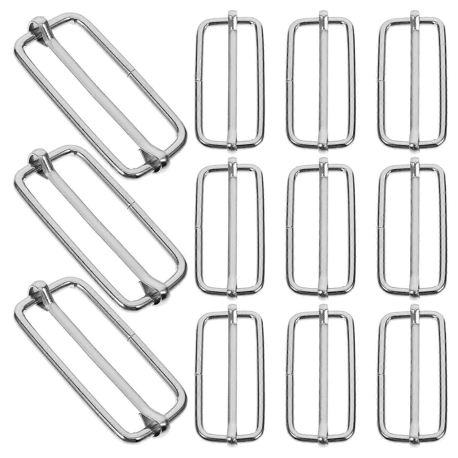 Slide Buckles Silver Metal Roller Buckles for Strap Adjustment 60Pcs