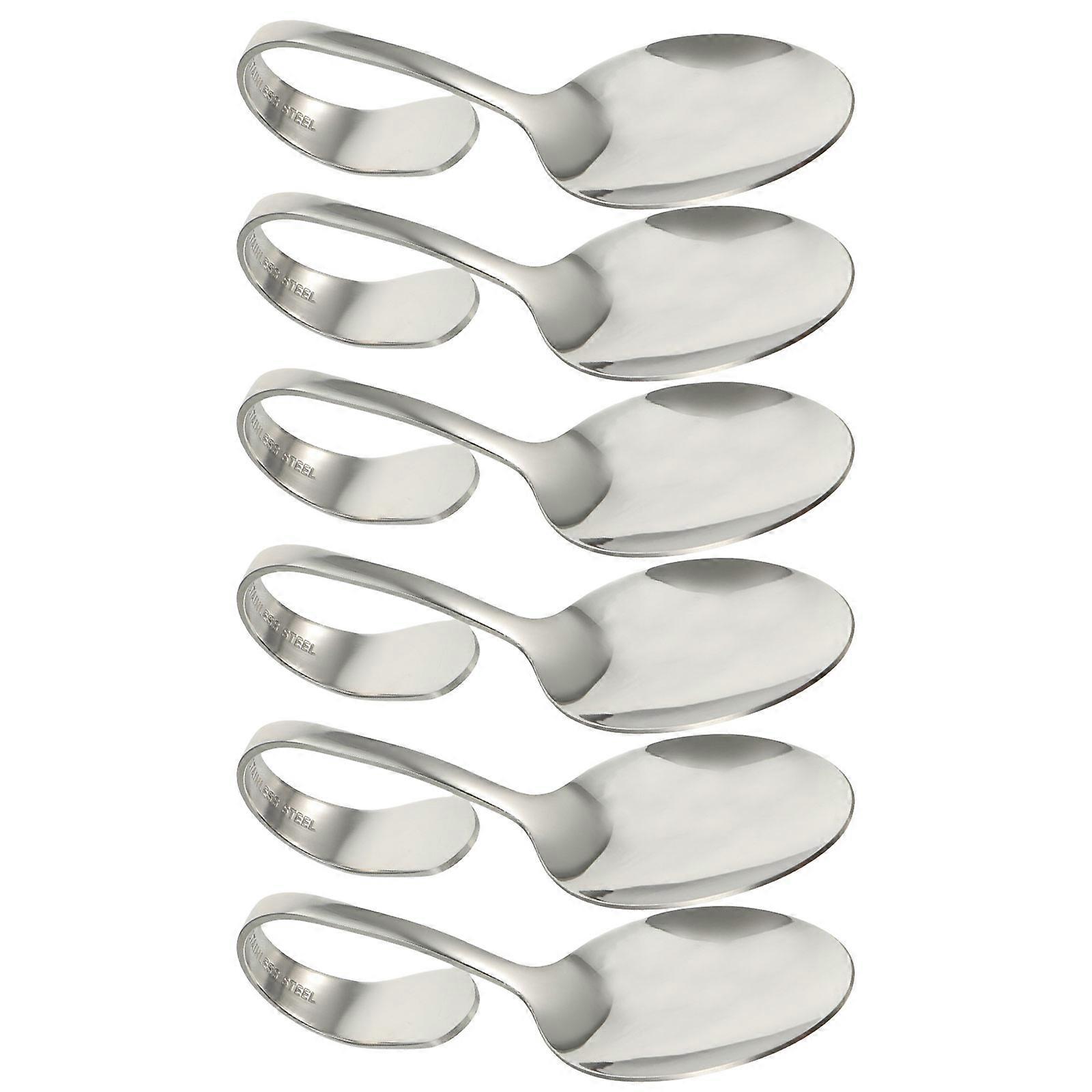 Serving Spoon Stainless Steel Curved Handle for 60Pcs Kitchen Use