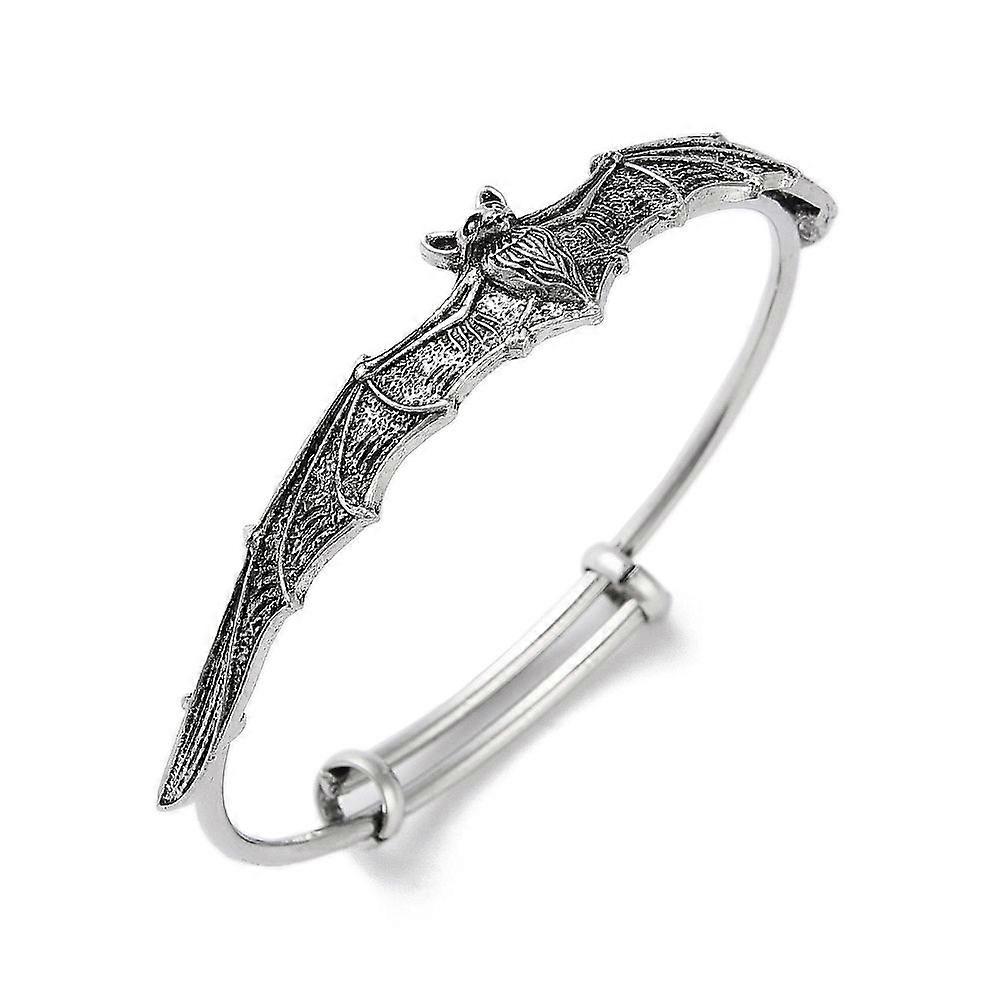 Gothic Bat Alloy Expandable Bangles Halloween Bangles Antique Silver Inner Diameter: 2-1/2 inch(6.2cm)