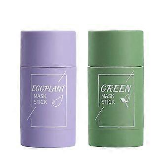 Green Tea and Eggplant Purifying Stick Mask for Face, Oil Control Deep Pore Cleansing Blackhead Remover