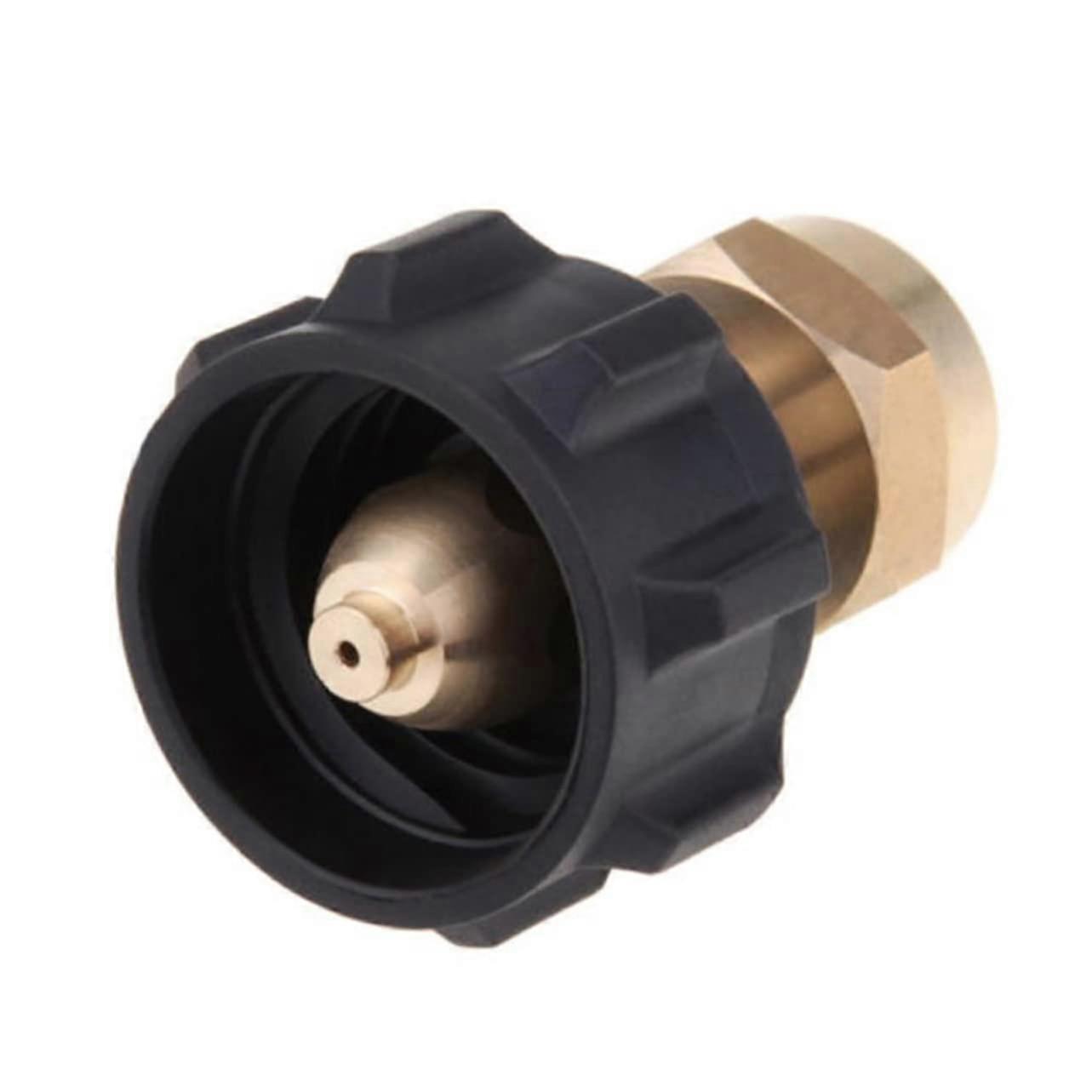 Propane Tank Refill Adapter with Safety Valve Solid Brass for 1 lb Bottles and Automatic Gas CutOff