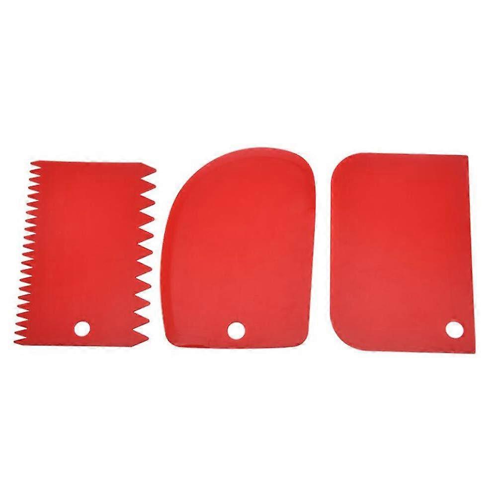 Cake Scraper Set 3 Pcs Plastic Smoother Tools for Easy Cake Decorating and Baking