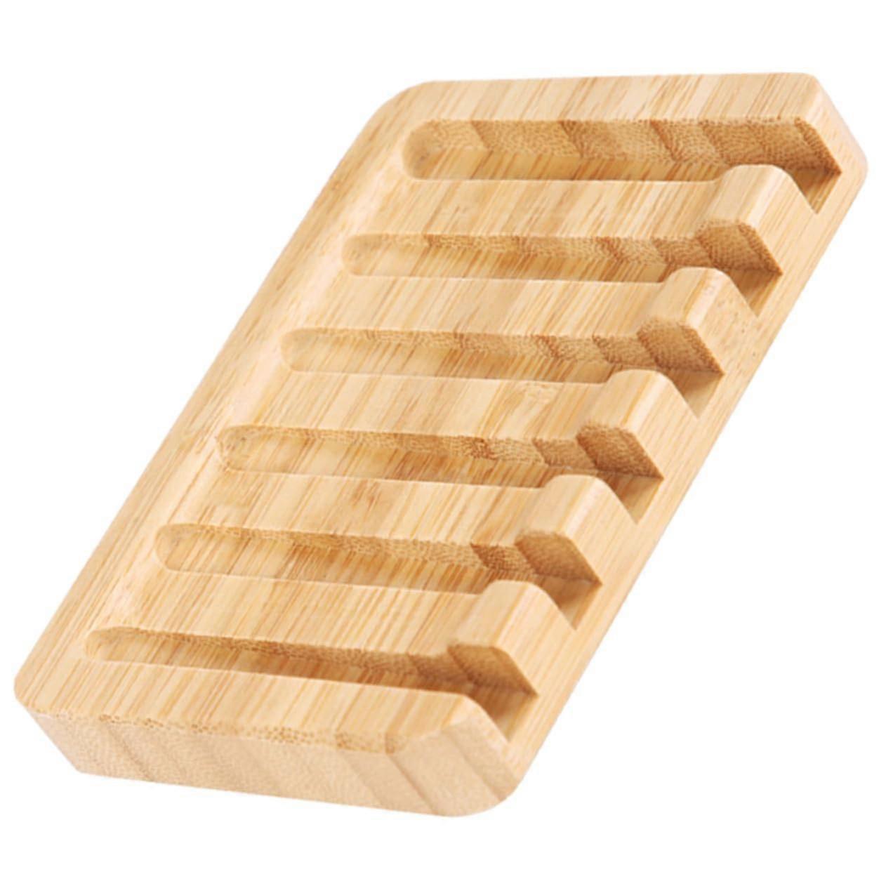 Bamboo Soap Dish with SelfDraining Design Keeps Soap Dry Rustic Chic Holder for Bathroom Kitchen