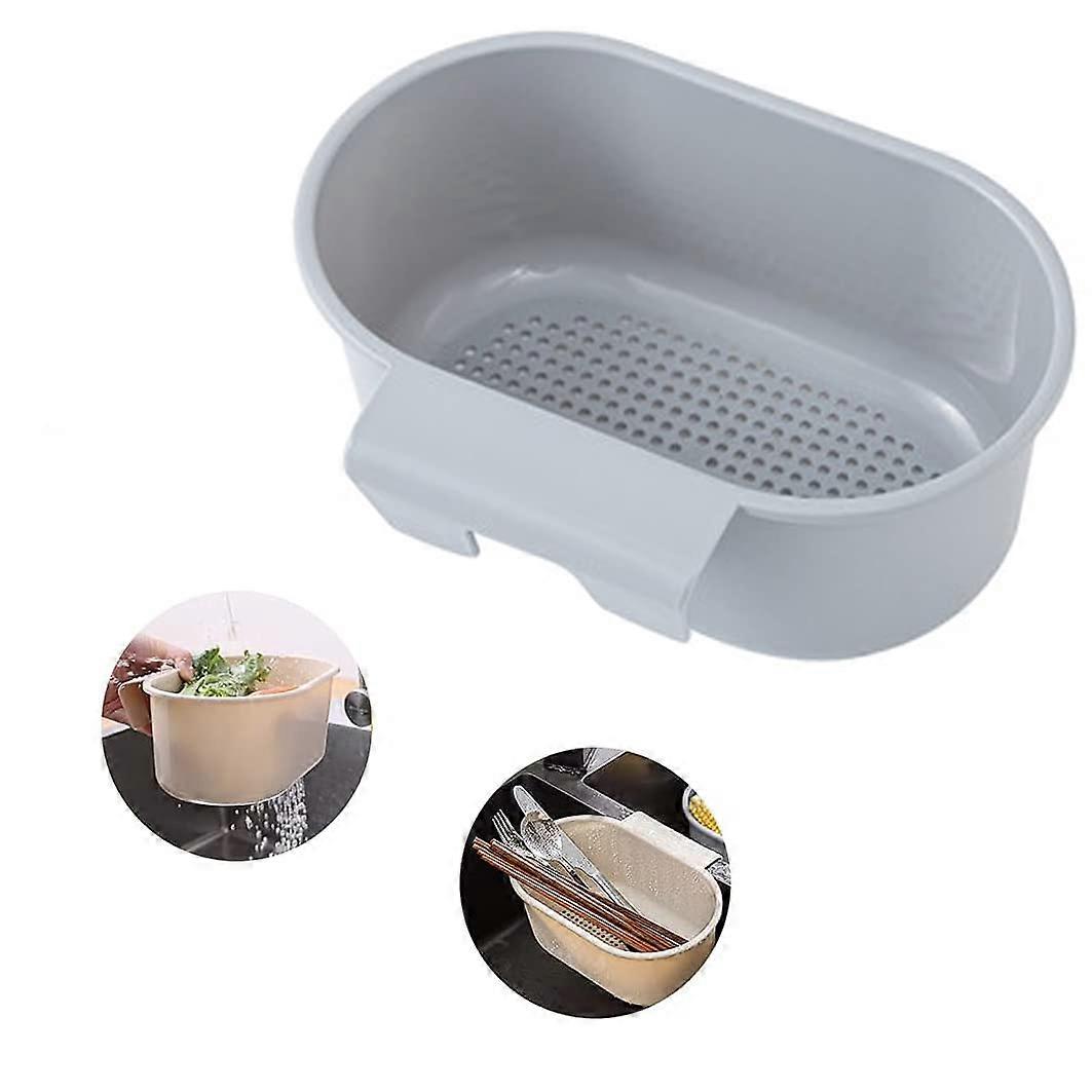 Kitchen Sink Strainer Basket, Swan Shape Hanging Drain Rack for Fast Draining and Storage, Gray