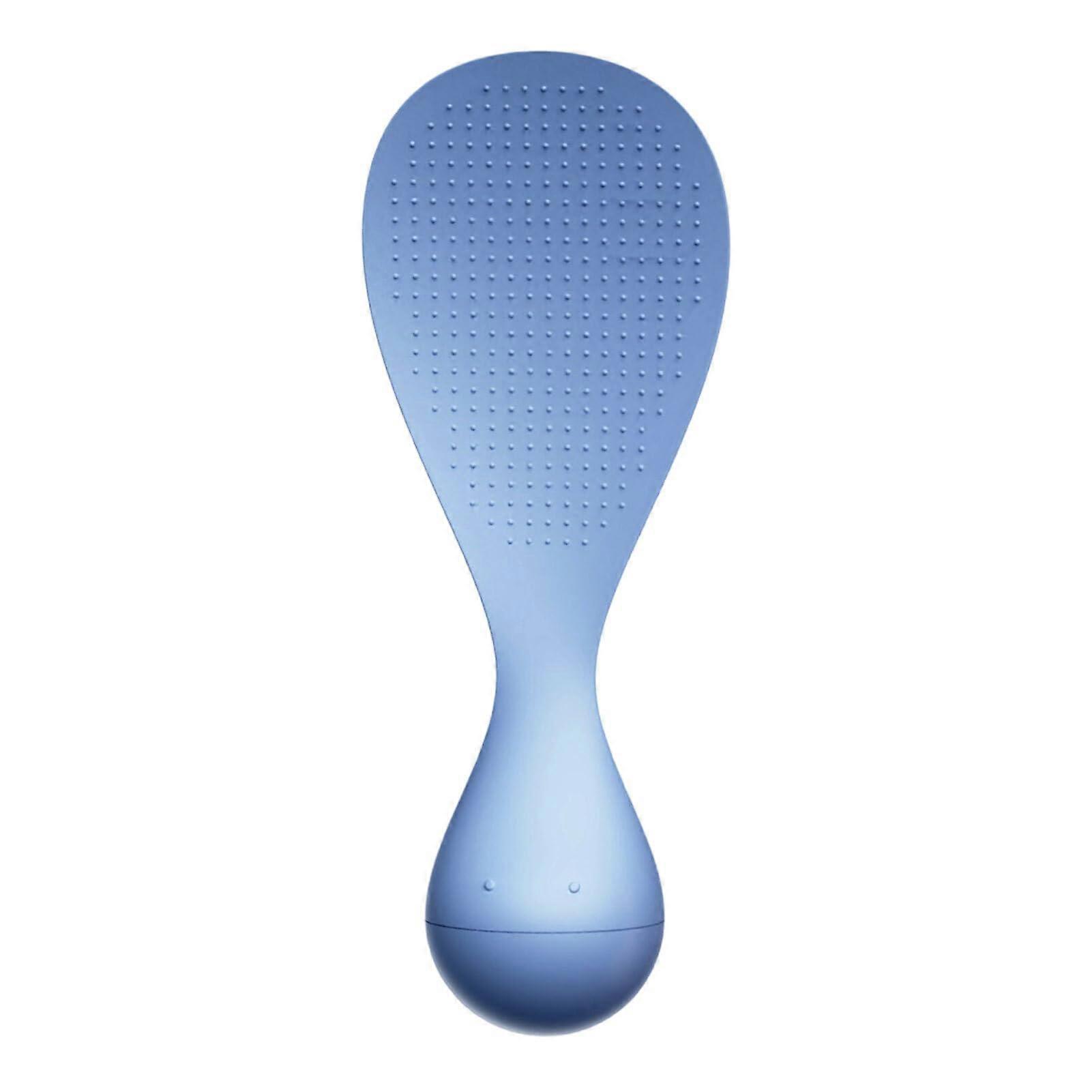 Heat Resistant Rice Paddle with Upright Base, NonStick PP for Scratch Cooking, Blue