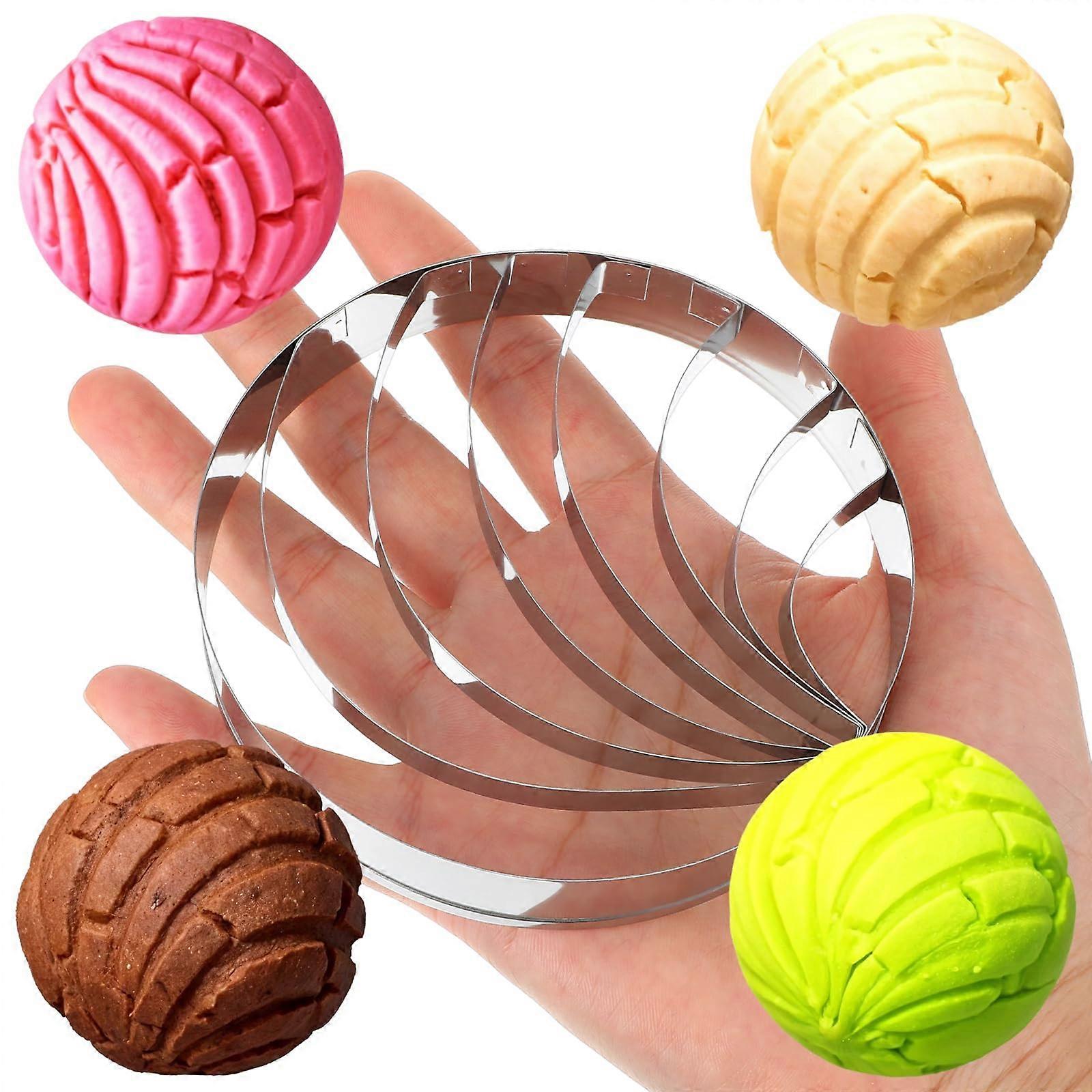 Stainless Steel Concha Cutter 4 Inch Mexican Bread Stamp with Authentic Shell Pattern for Pan Dulce