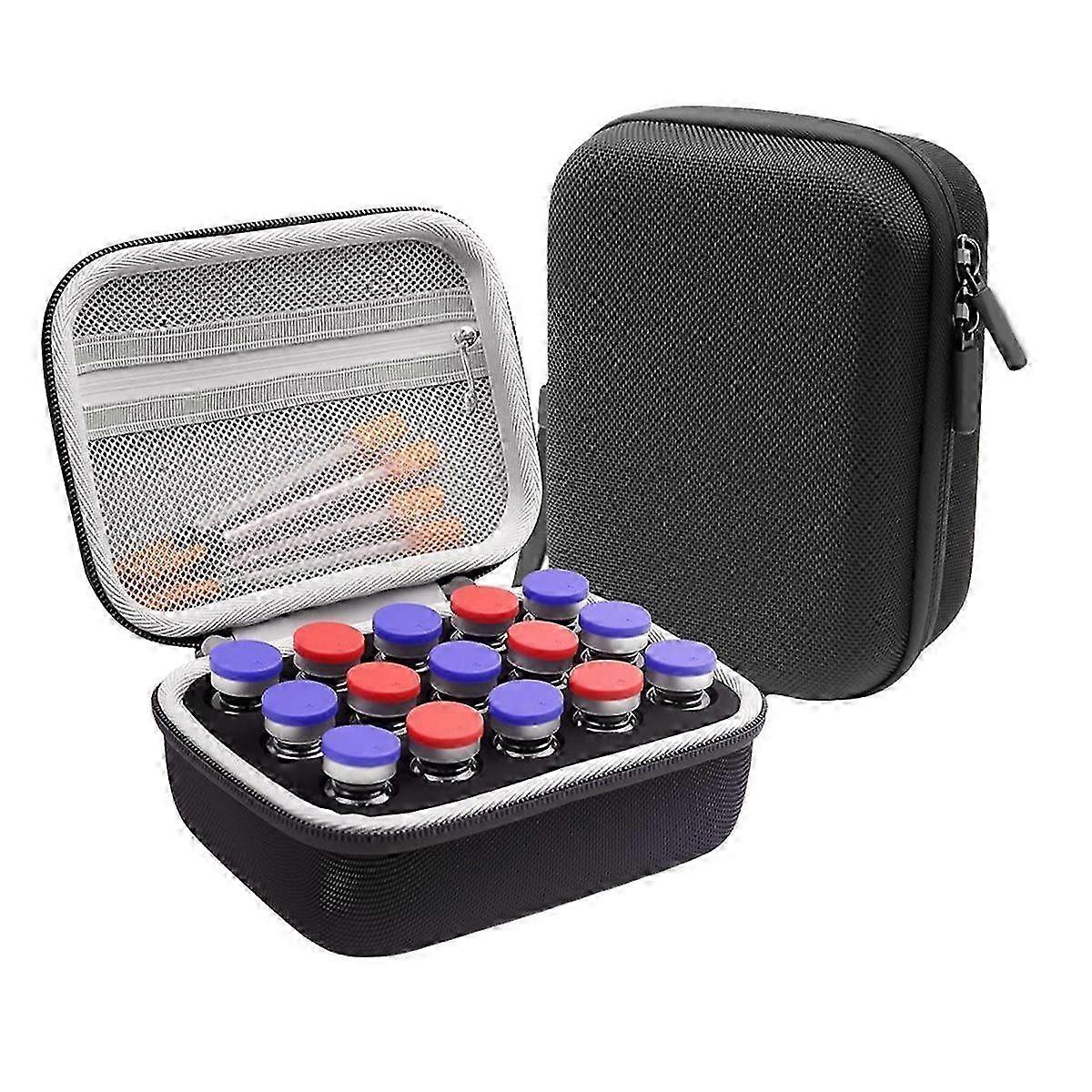 Insulin Vial Case, 15 Slots Organizer Bag for 1ml 3ml 5ml Vials