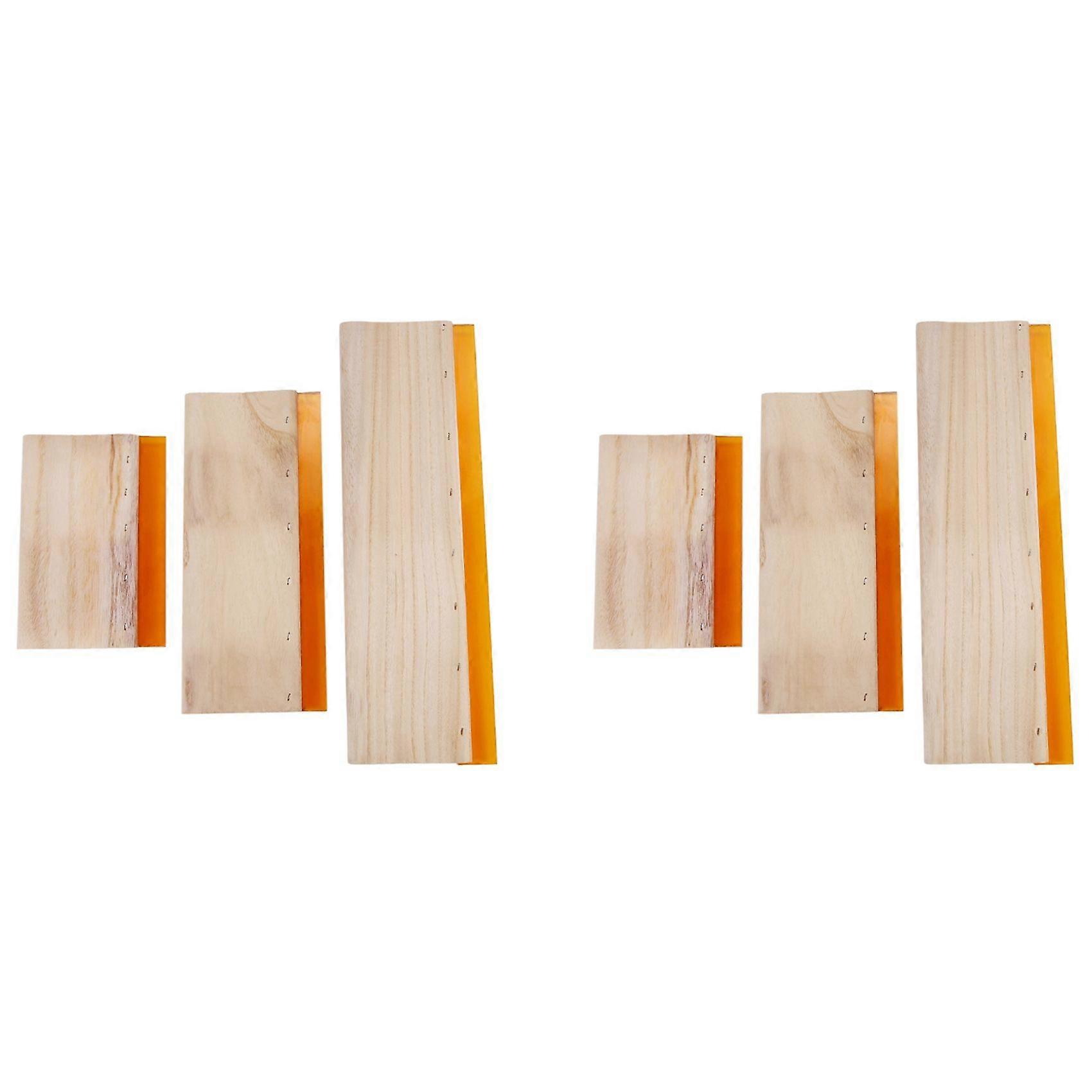 6 Pcs Silk Screen Printing Squeegee Ink Scaper Scratch Board Tools 16cm 24cm 33cm