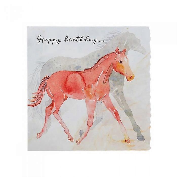 Deckled Edge Horse Birthday Card