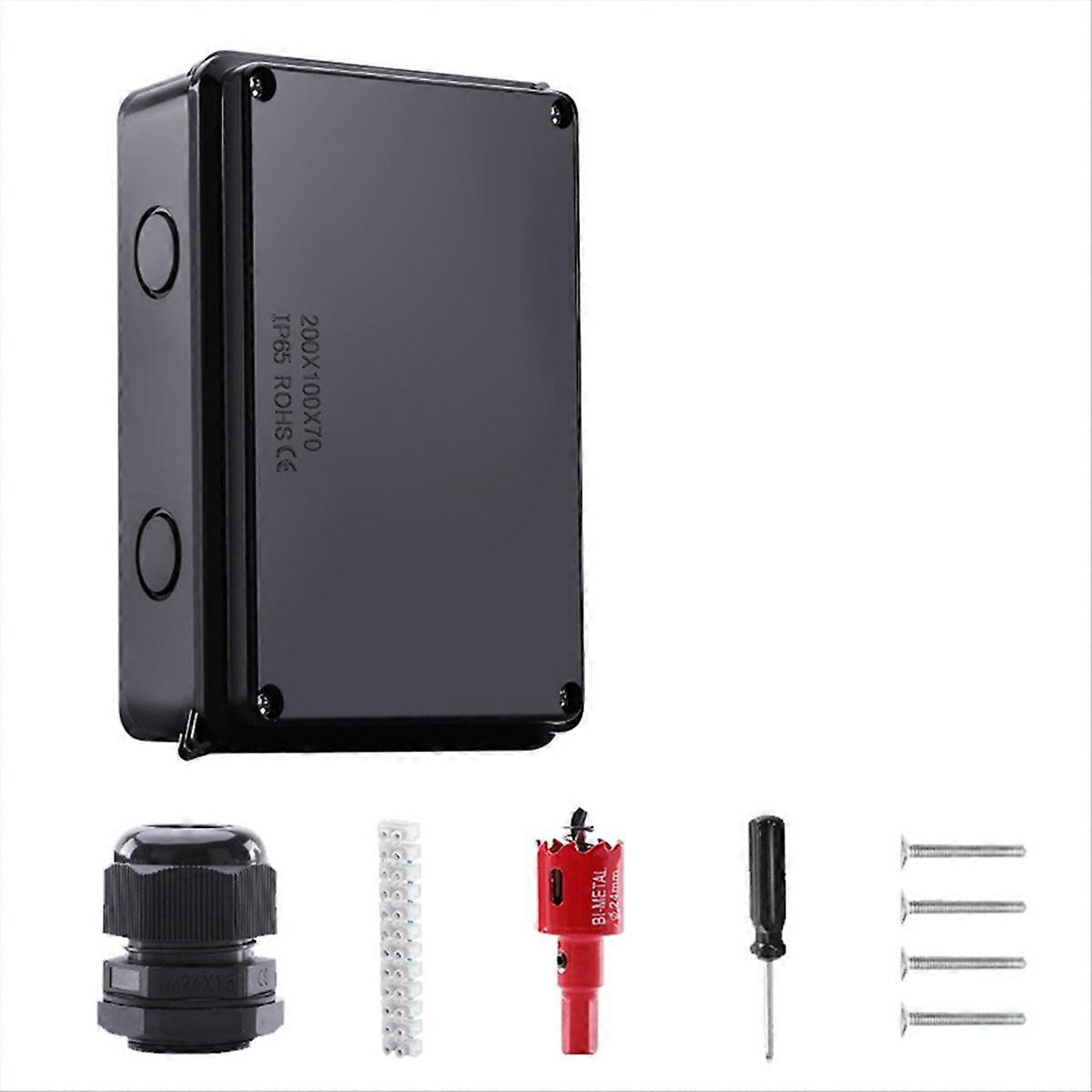 ABS waterproof junction box outdoor terminal box Black