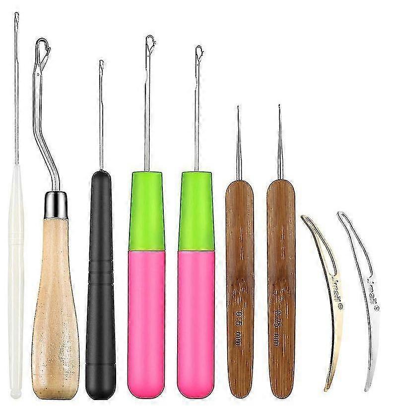 9 piese îndoit Latch Hook croșetat ac Set Latch Hook Dreadlocks Instrument croșetat ac