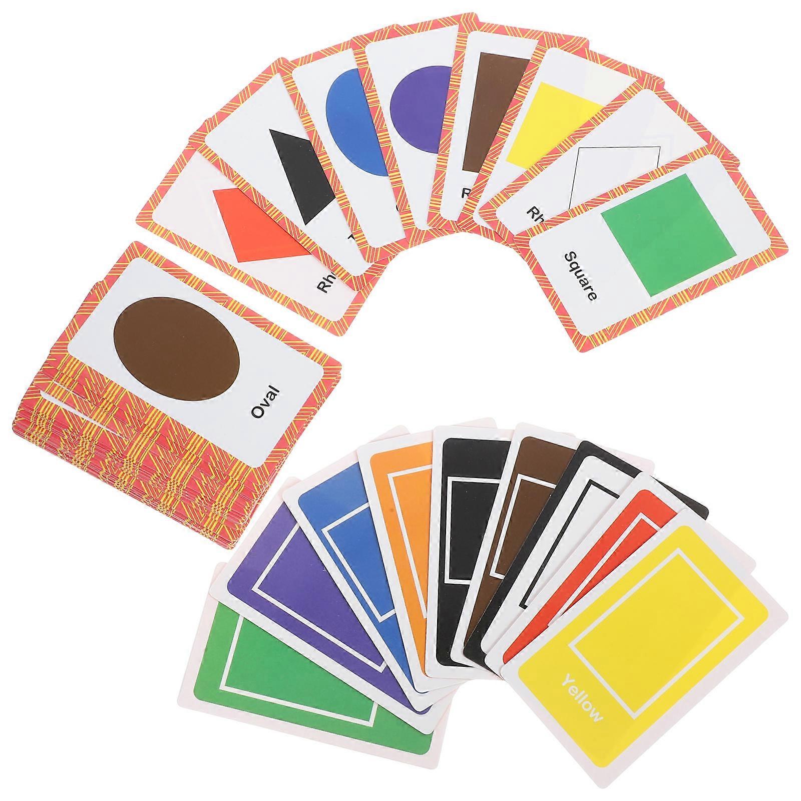 Color Shape Flash Cards Toddler Learning Flash Cards for Fun 1Set Assorted Colors