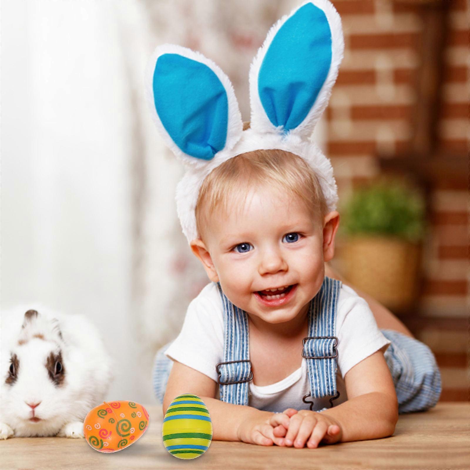 Assorted Color Easter Twisted Egg for Decor 12Pcs Plastic Easter