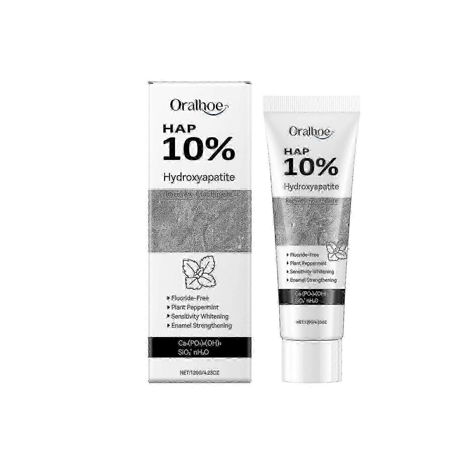 Hydroxyapatite Toothpaste, 10% Hydroxyapatite Whitening Toothpaste Fluoride-Free Mint Flavor