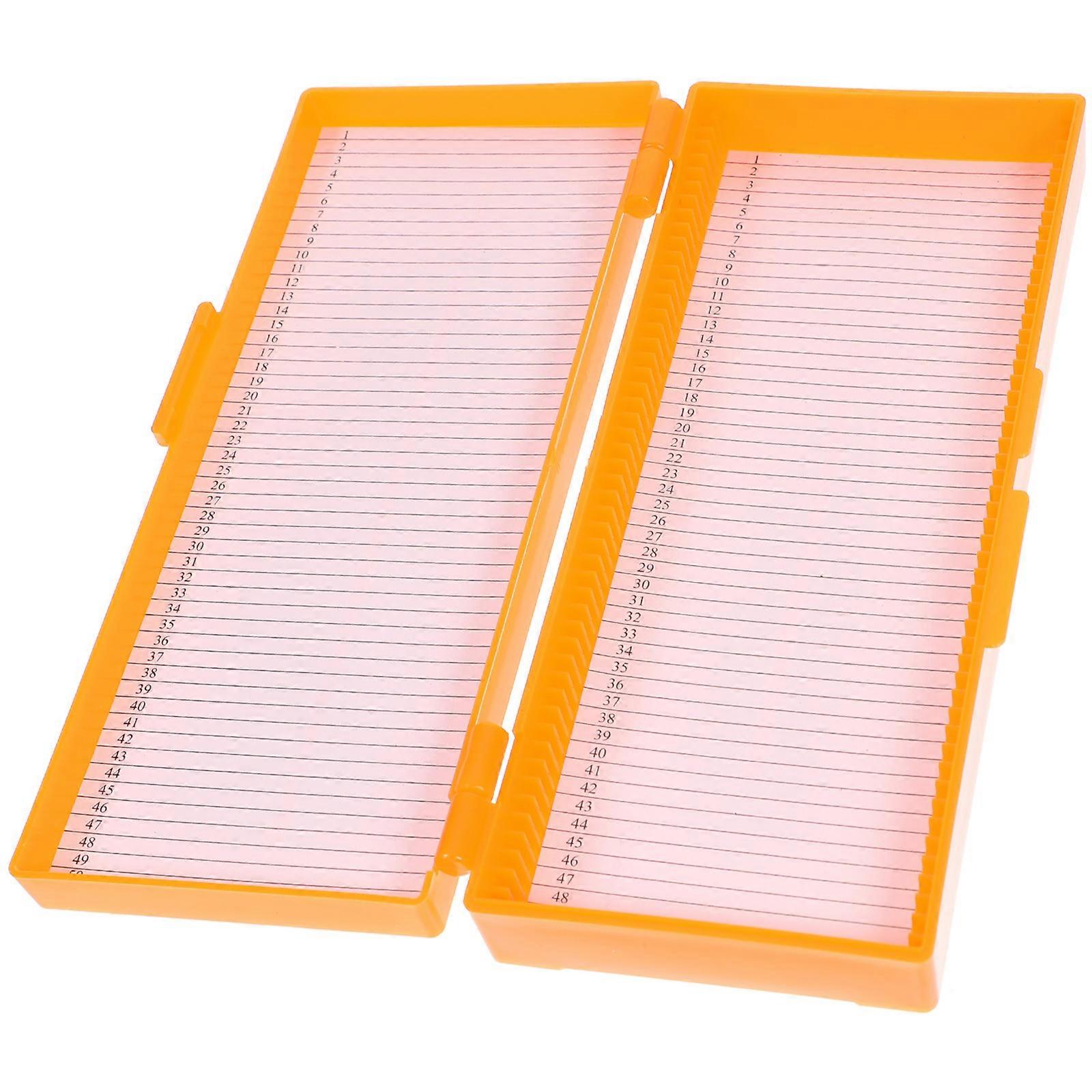 Glass Microscope Slide Holder for Storage Laboratory Use Yellow