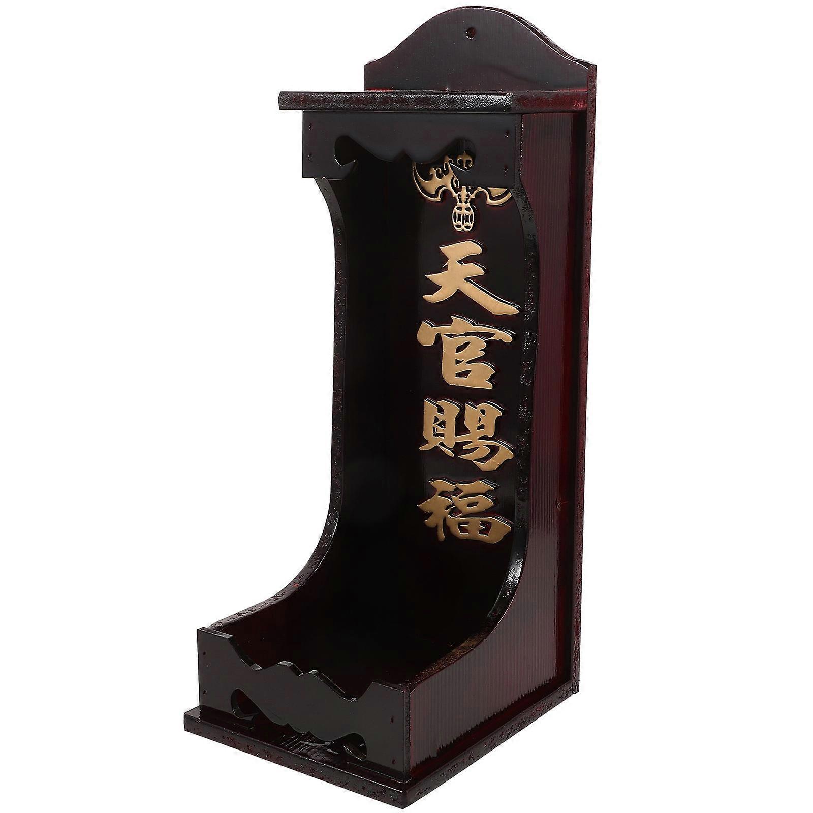 Wooden Plate Chinese Style Auspicious Decor for Offering Tablet