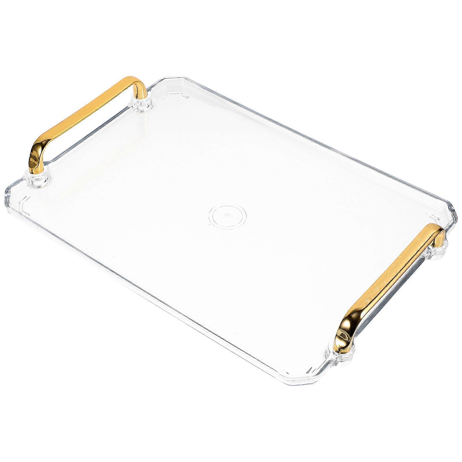 Kitchen Tray Rectangular Desktop Serving Tray Daily Use With Handles Small Size 1Set