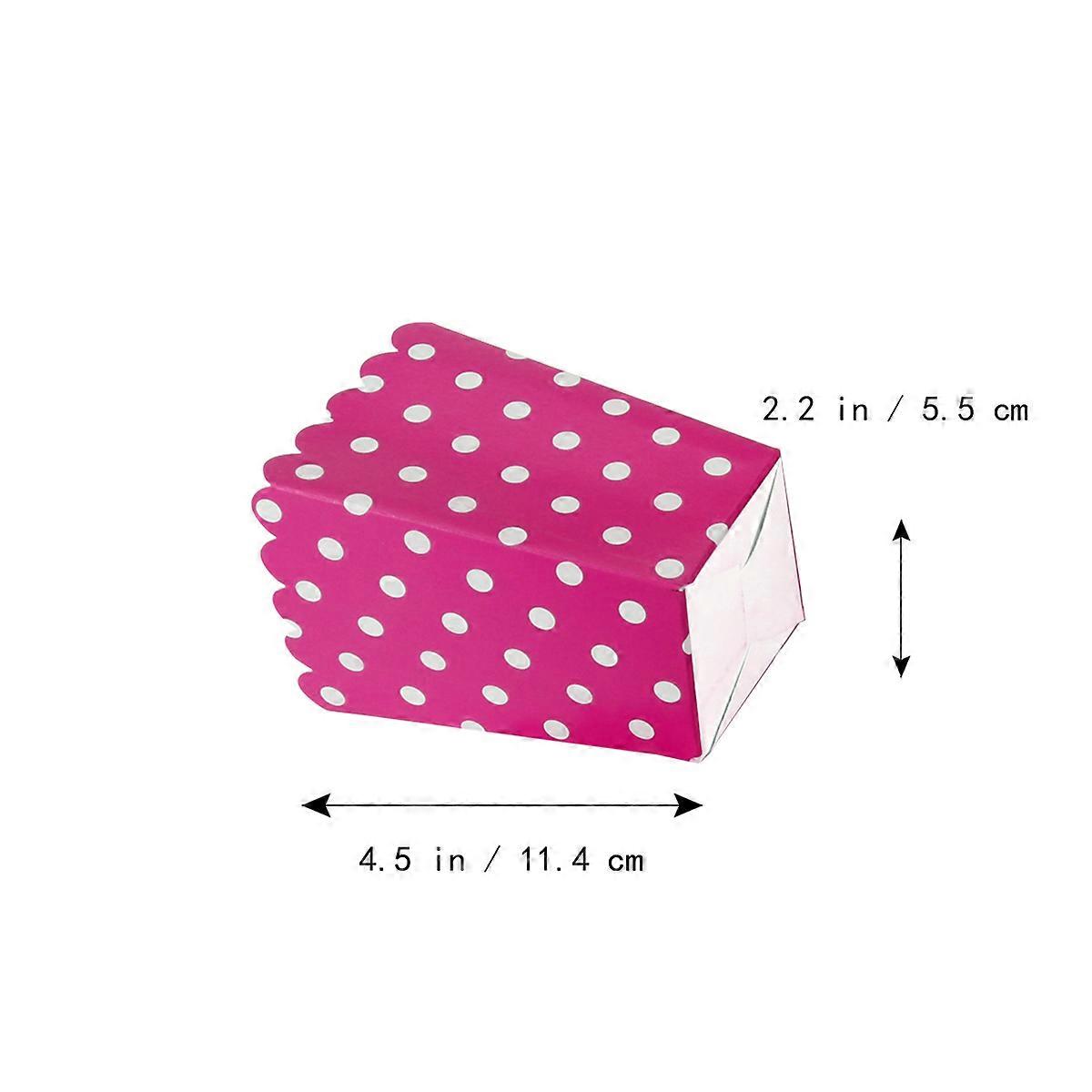 Popcorn Containers Paper Boxes for Popcorn Storage 24Pcs Dot Design Rose Red