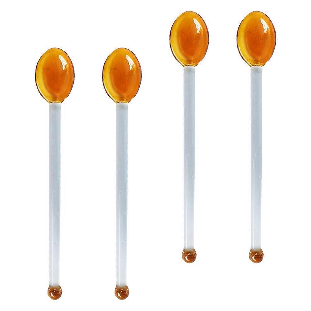 Resistant Glass Dessert Spoon for Kitchen Usage 4Pcs