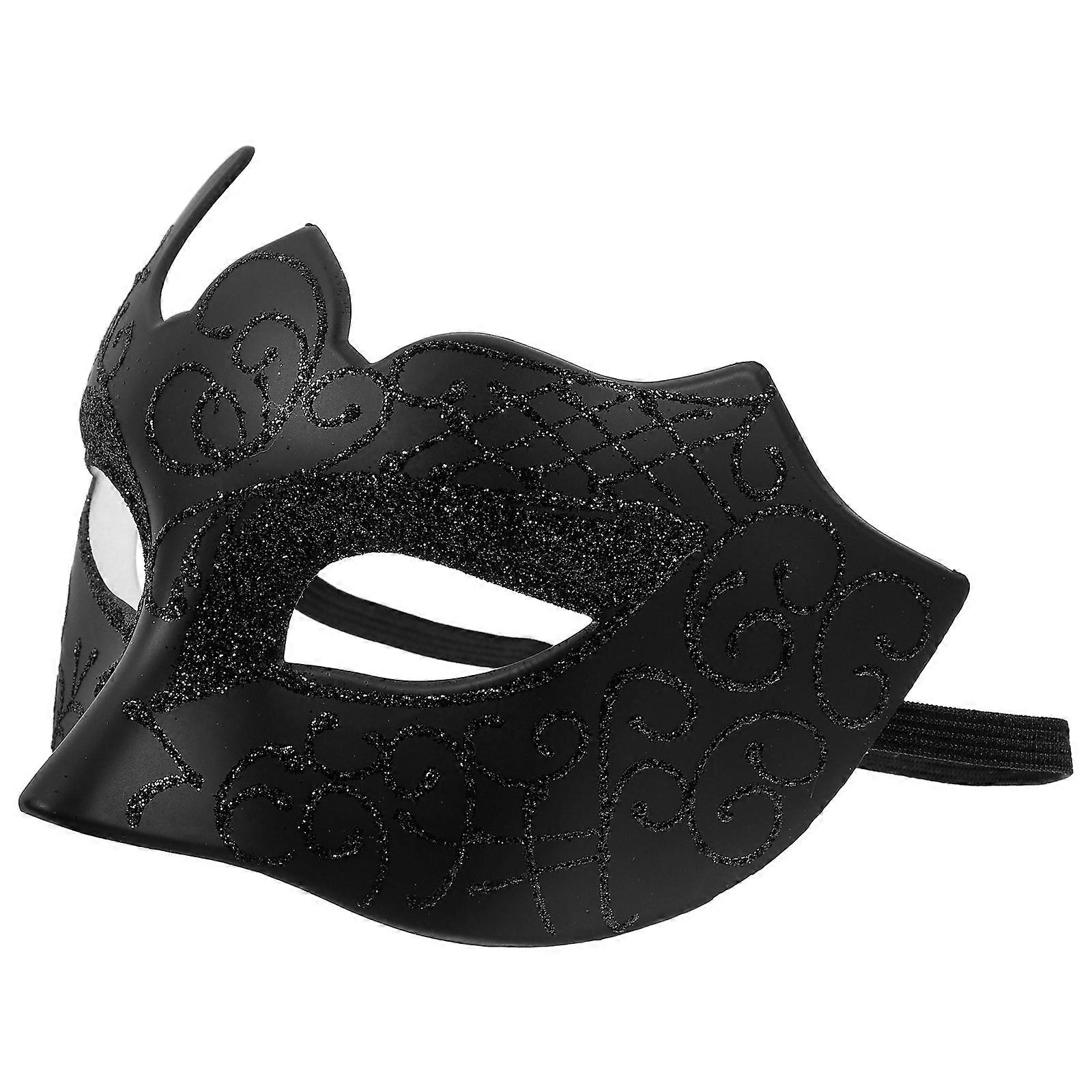 Black Venetian Half Face Masquerade Mask for Party