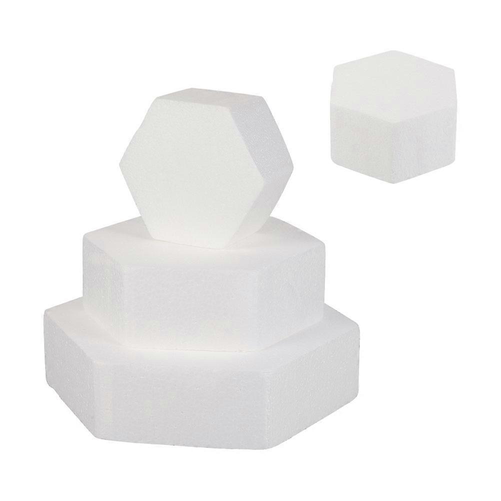Reusable Cake Dummy Set Featuring 4Pcs Hexagonal Shaped Cake Models Ideal For Wedding Decoration And Display