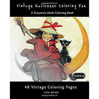 Vintage Halloween fargeleggingsmoro: En fargeleggingsbok for voksne i gråtoner