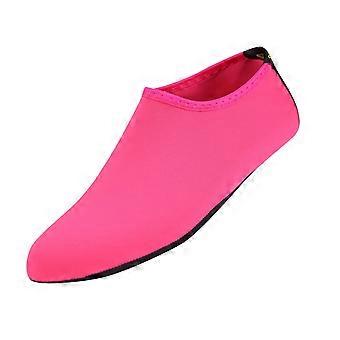 Chaussures aquatiques pour enfants (3-4 ans), chaussettes aquatiques pieds nus à séchage rapide, semelle en caoutchouc antidérapante, rose vif.