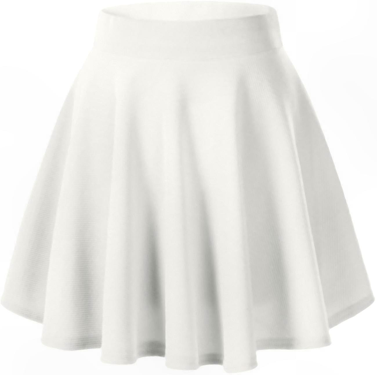 Women's Elastic Flared Mini Skirt - Casual Everyday Basic Skirt with Stretch