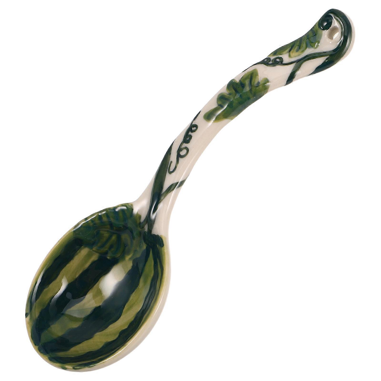 Heatresistant Ceramic Serving Spoons Unique Grip For Home Use Dining Table 1Set