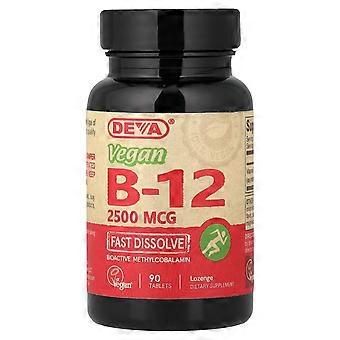 Deva, Vegan B12, Fast-Dissolve, 2,500 mcg, 90 Tablets