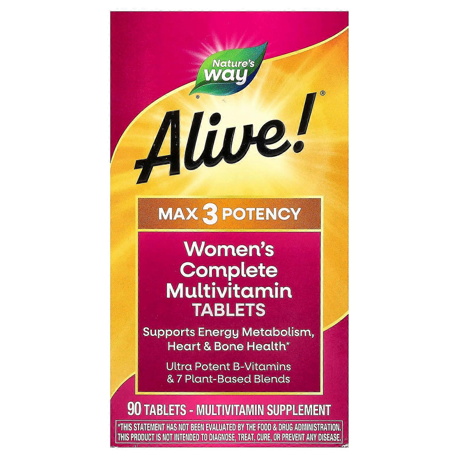 Nature's Way, Alive! Max3 Potency, Women's Multivitamin, 90 Tablets