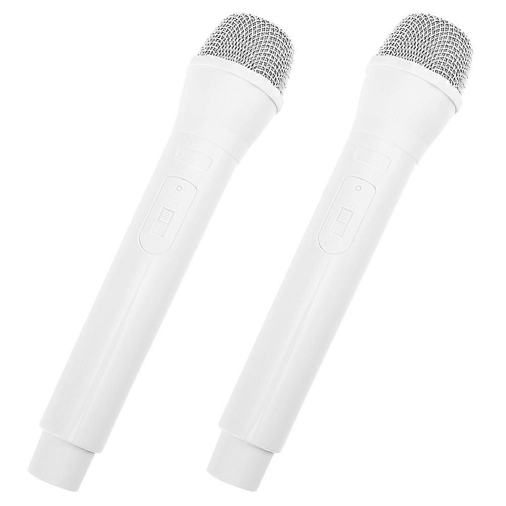 Microfono artificiale per bambini, 2 pezzi, microfono finto portatile bianco