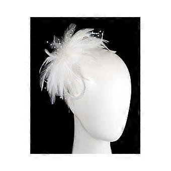 Ivory custom made feather fascinator comb 4814IV